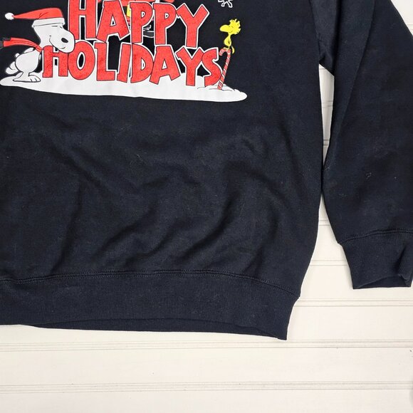 Peanuts Snoopy Happy Holidays Women's Black Long Sleeve Sweatshirt Size 1X NWT - Picture 3 of 11
